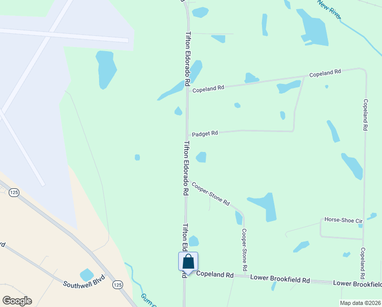 map of restaurants, bars, coffee shops, grocery stores, and more near 529 Tifton Eldorado Road in Tifton