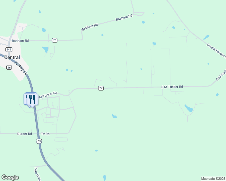 map of restaurants, bars, coffee shops, grocery stores, and more near 956-1170 Sm Tucker Road in Pollok