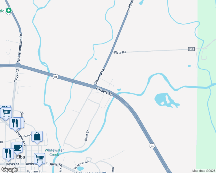 map of restaurants, bars, coffee shops, grocery stores, and more near 869 Washington Avenue in Elba