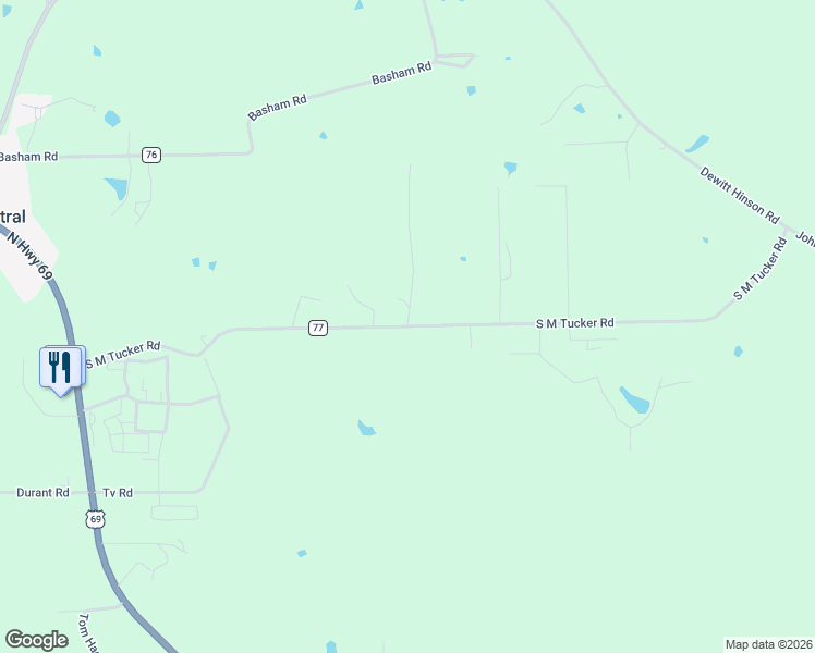 map of restaurants, bars, coffee shops, grocery stores, and more near 1282 Sm Tucker Road in Pollok