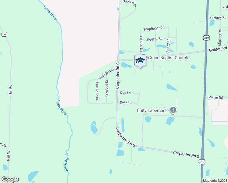 map of restaurants, bars, coffee shops, grocery stores, and more near 4510 Woodland Drive West in Tifton