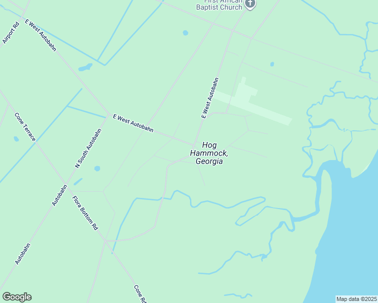 map of restaurants, bars, coffee shops, grocery stores, and more near 2540 East West Autobahn in Sapelo Island