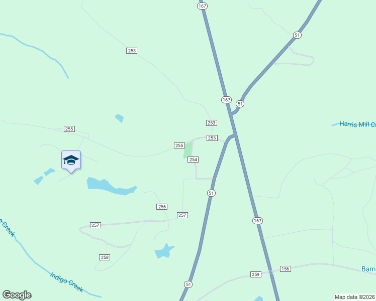 map of restaurants, bars, coffee shops, grocery stores, and more near 124 County Road 255 in New Brockton