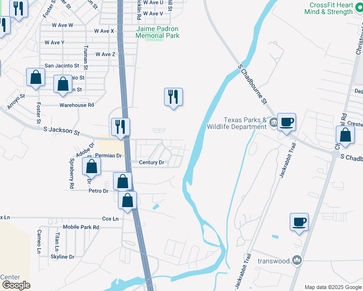 map of restaurants, bars, coffee shops, grocery stores, and more near 3650 Apollo Lane in San Angelo