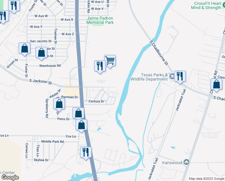 map of restaurants, bars, coffee shops, grocery stores, and more near 3650 Apollo Lane in San Angelo