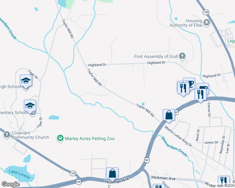 map of restaurants, bars, coffee shops, grocery stores, and more near 1871-1999 Taylor Mill Road in Elba