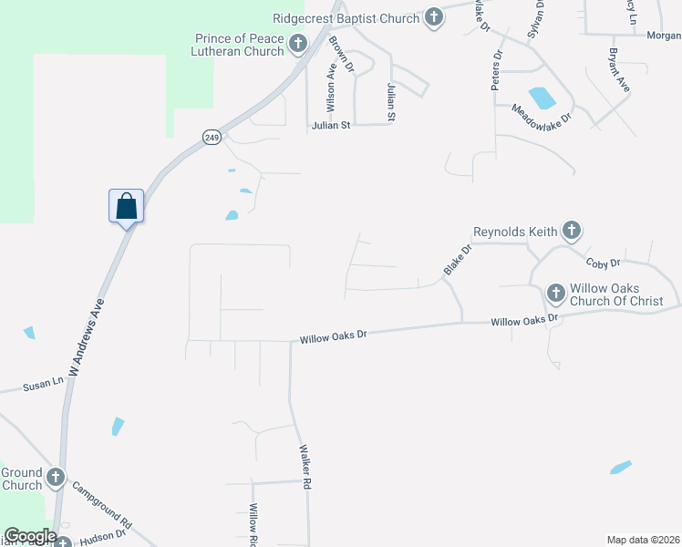 map of restaurants, bars, coffee shops, grocery stores, and more near 511 Blake Drive in Ozark