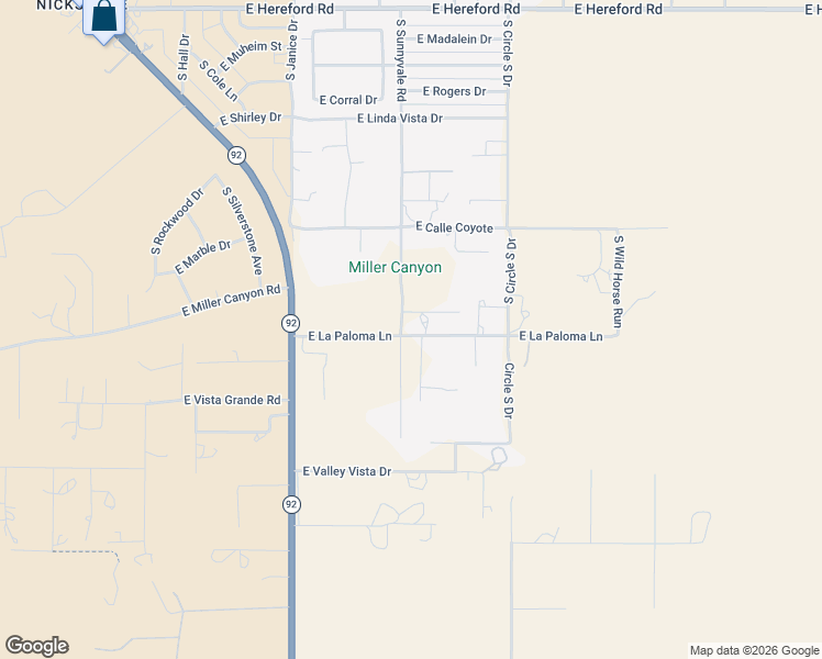 map of restaurants, bars, coffee shops, grocery stores, and more near 7799 South Sunnyvale Road in Hereford