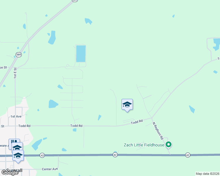 map of restaurants, bars, coffee shops, grocery stores, and more near 60 Joe Clark Road in Sumrall