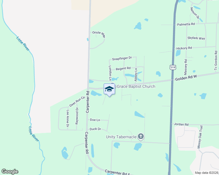 map of restaurants, bars, coffee shops, grocery stores, and more near 4108 London Lane in Tifton