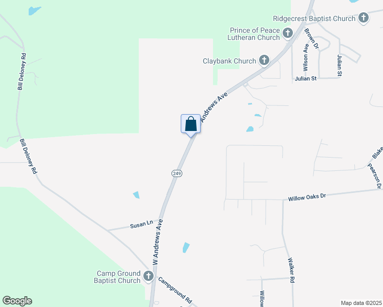 map of restaurants, bars, coffee shops, grocery stores, and more near 3211 Andrews Avenue in Ozark