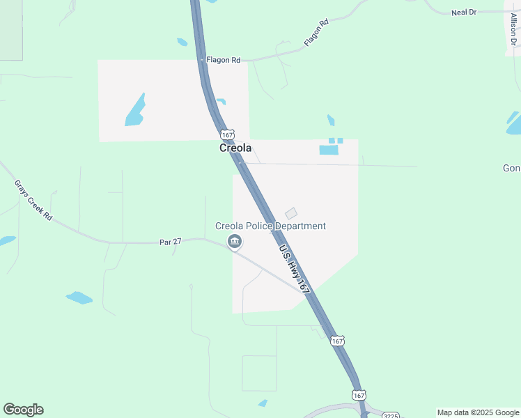 map of restaurants, bars, coffee shops, grocery stores, and more near 21668 U.S. 167 in Dry Prong