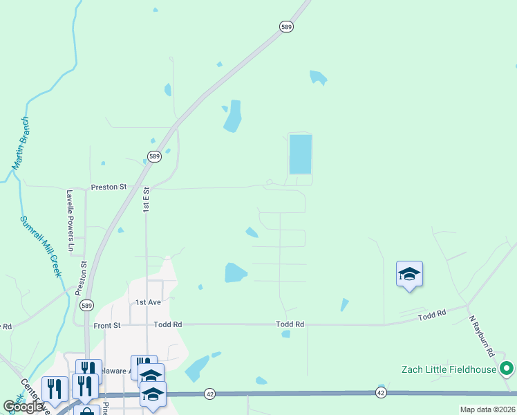 map of restaurants, bars, coffee shops, grocery stores, and more near West Cherry in Sumrall