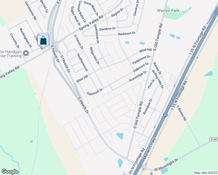 map of restaurants, bars, coffee shops, grocery stores, and more near 900 Oakmont Drive in Hewitt