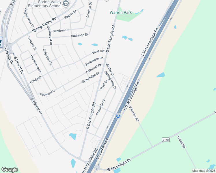 map of restaurants, bars, coffee shops, grocery stores, and more near 707 Post Drive in Hewitt