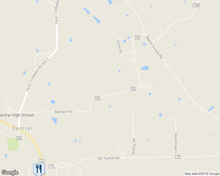 map of restaurants, bars, coffee shops, grocery stores, and more near 977 Basham Road in Pollok