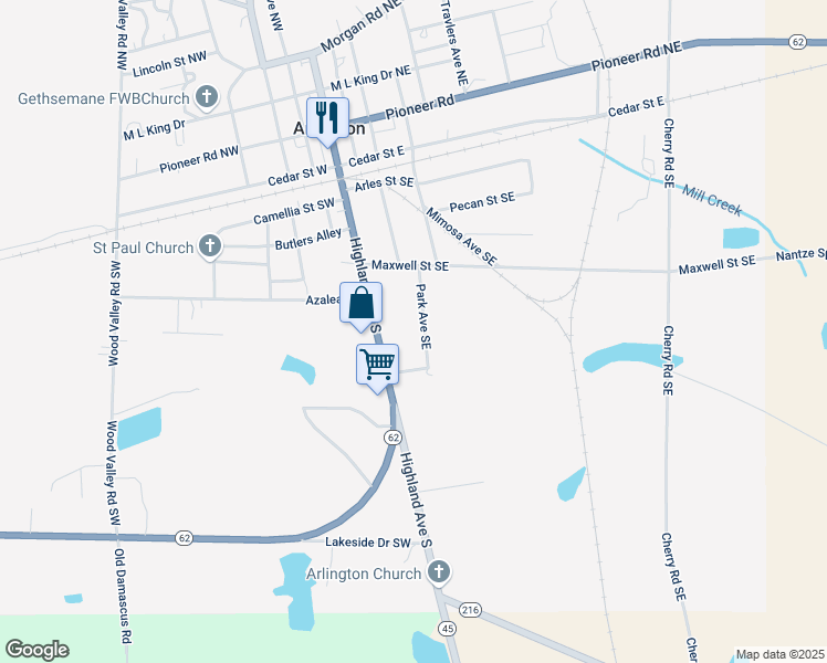 map of restaurants, bars, coffee shops, grocery stores, and more near 147 Park Avenue in Arlington