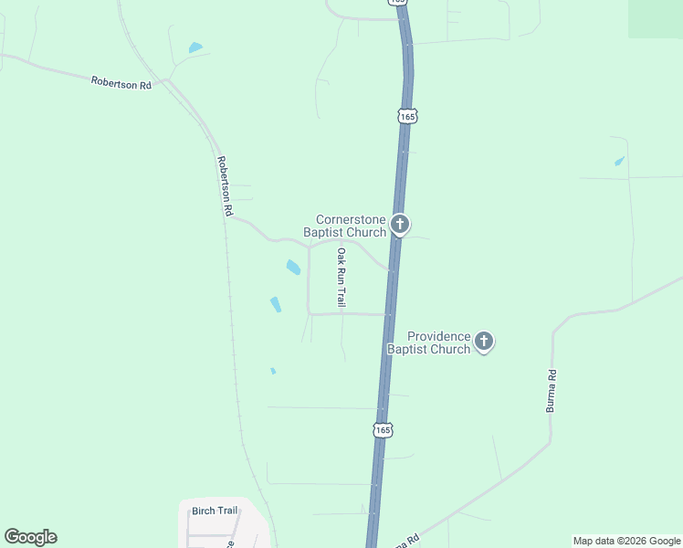 map of restaurants, bars, coffee shops, grocery stores, and more near 124 Oak Run Trail in Ball