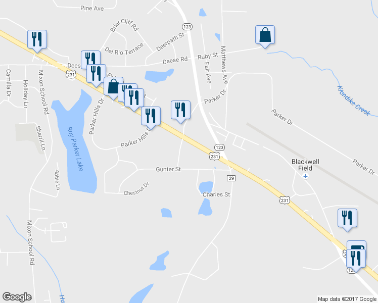 map of restaurants, bars, coffee shops, grocery stores, and more near 2824 U.S. 231 in Ozark