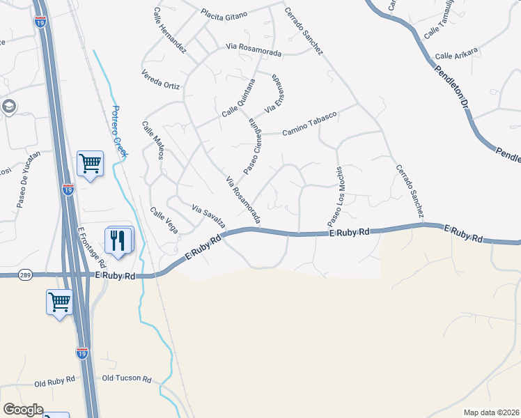 map of restaurants, bars, coffee shops, grocery stores, and more near 885 Via Rosamorada in Rio Rico