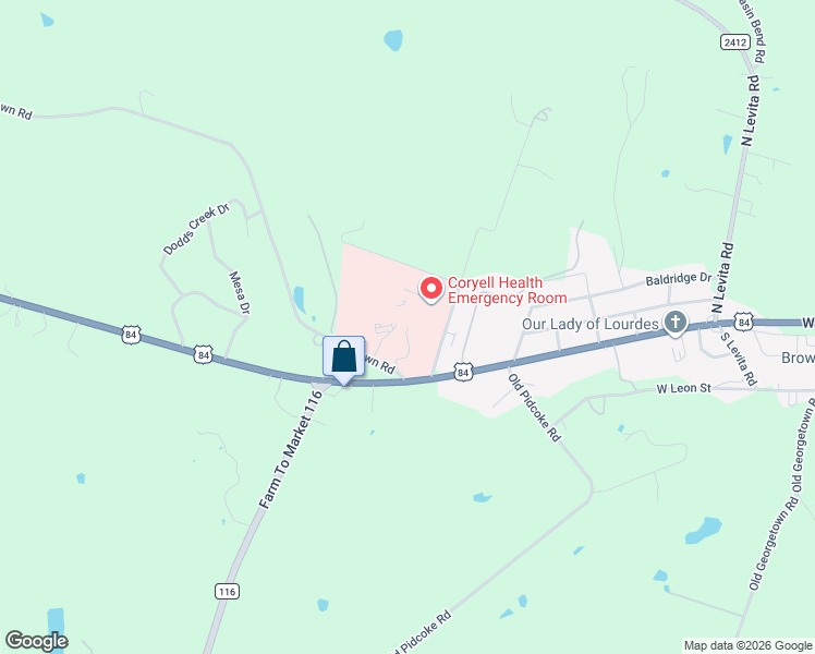 map of restaurants, bars, coffee shops, grocery stores, and more near 1607 Brandy Lane in Gatesville