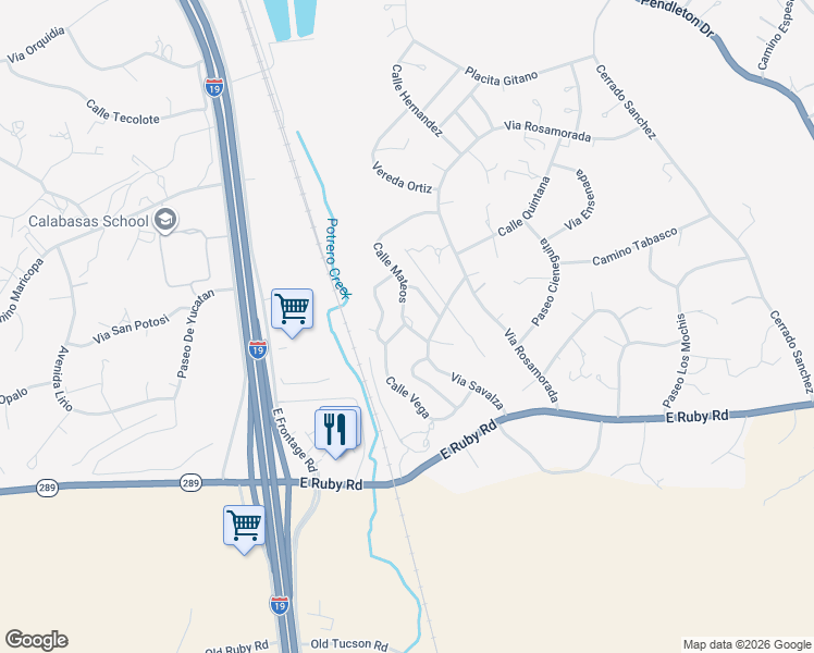 map of restaurants, bars, coffee shops, grocery stores, and more near 922 Calle Mateos in Rio Rico