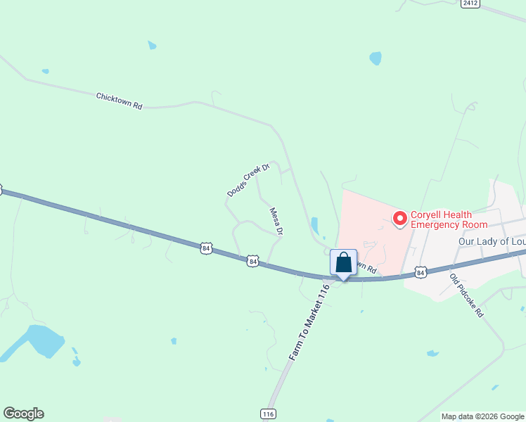 map of restaurants, bars, coffee shops, grocery stores, and more near 208 Mesa Drive in Gatesville