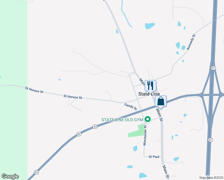 map of restaurants, bars, coffee shops, grocery stores, and more near 22 Helton Drive in State Line