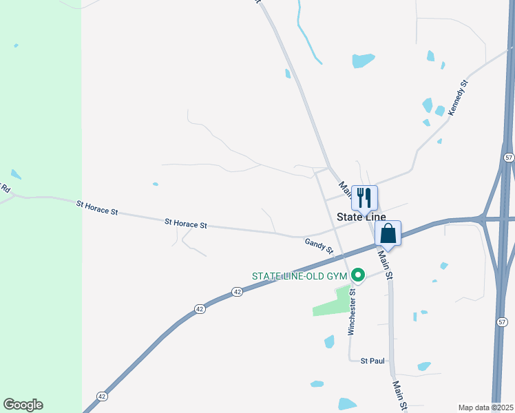 map of restaurants, bars, coffee shops, grocery stores, and more near 22 Helton Drive in State Line