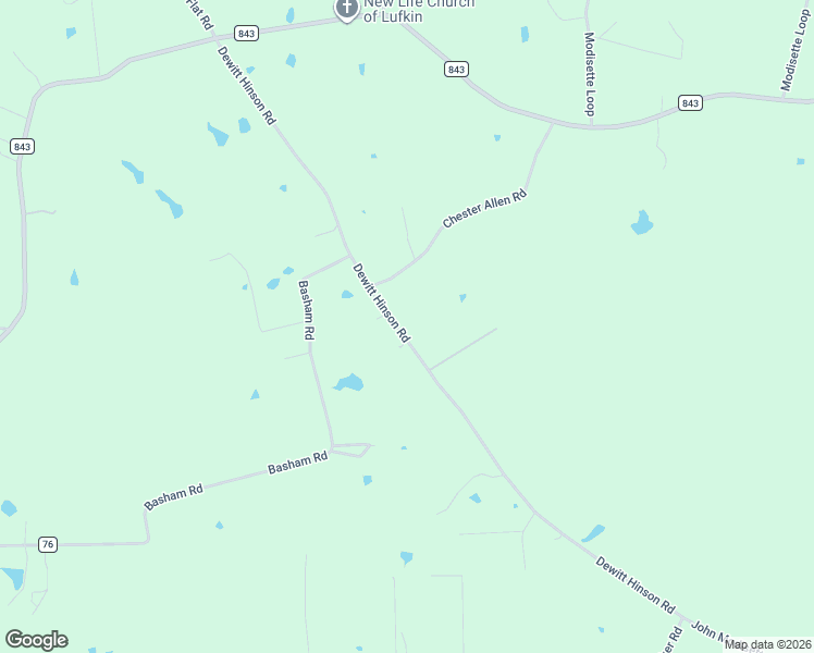 map of restaurants, bars, coffee shops, grocery stores, and more near 1044 Dewitt Hinson Road in Pollok