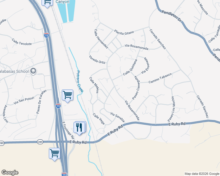 map of restaurants, bars, coffee shops, grocery stores, and more near 906 Via Savalza in Rio Rico