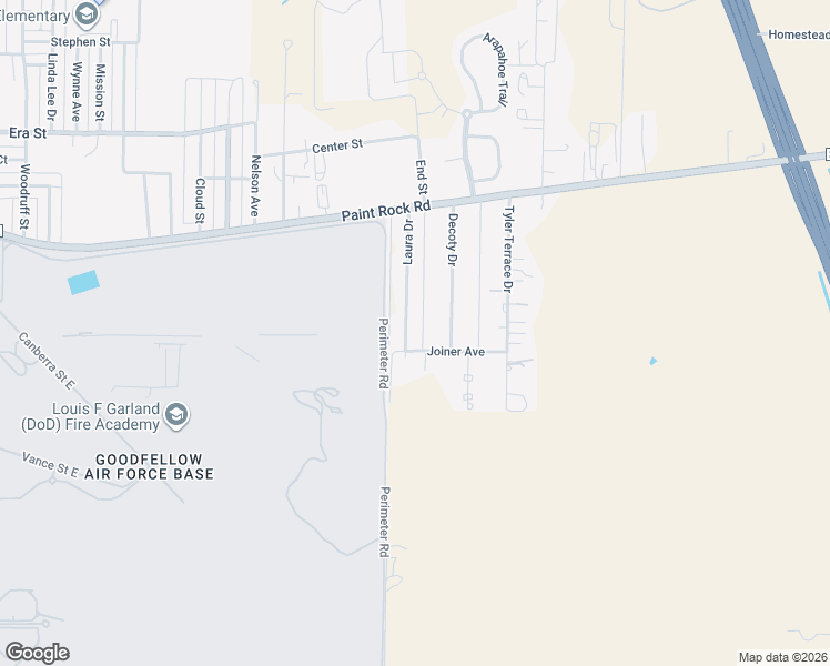 map of restaurants, bars, coffee shops, grocery stores, and more near 124 Laura Drive in San Angelo