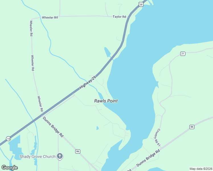 map of restaurants, bars, coffee shops, grocery stores, and more near Rawls Point Road in Andalusia