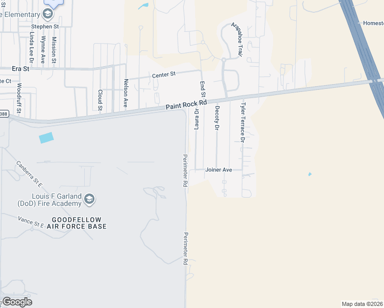 map of restaurants, bars, coffee shops, grocery stores, and more near 124 Laura Drive in San Angelo