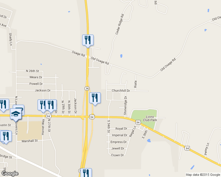 map of restaurants, bars, coffee shops, grocery stores, and more near 3305 Churchhill Drive in Gatesville