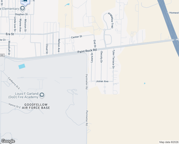 map of restaurants, bars, coffee shops, grocery stores, and more near 124 Laura Drive in San Angelo