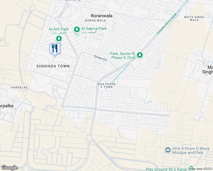 map of restaurants, bars, coffee shops, grocery stores, and more near in Lahore