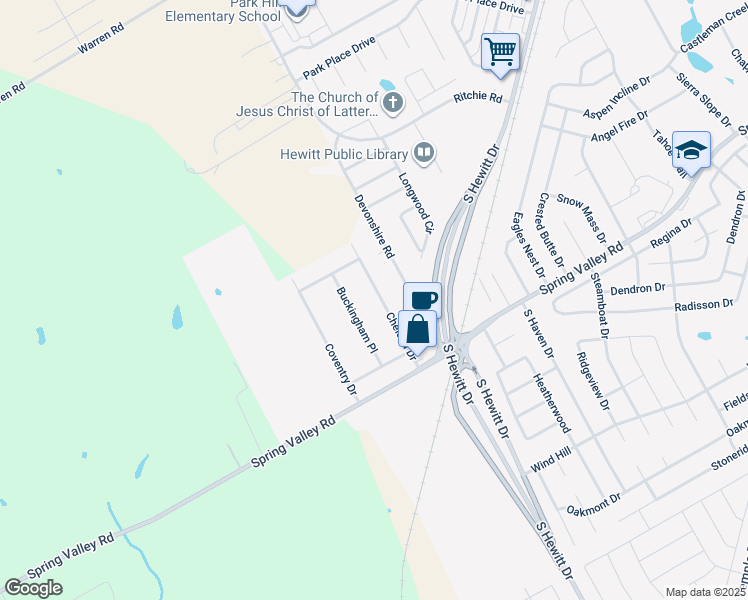 map of restaurants, bars, coffee shops, grocery stores, and more near 207 Chelsea Drive in Hewitt