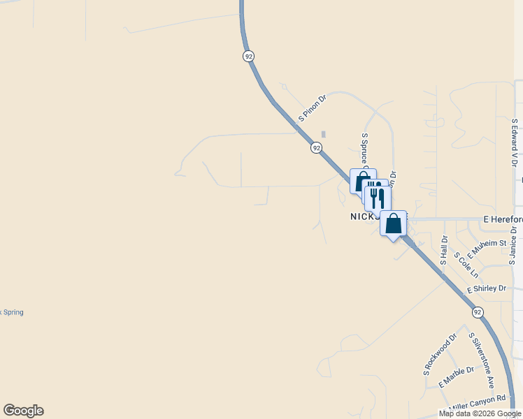 map of restaurants, bars, coffee shops, grocery stores, and more near 7196 1 More Road in Hereford