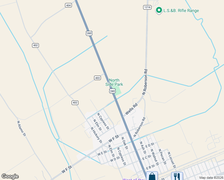 map of restaurants, bars, coffee shops, grocery stores, and more near in Pecos