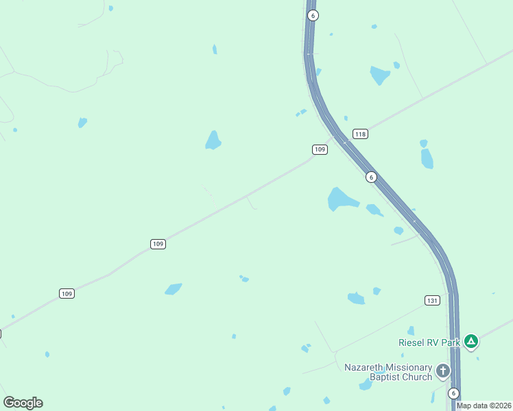 map of restaurants, bars, coffee shops, grocery stores, and more near 936 County Road 109 in Riesel