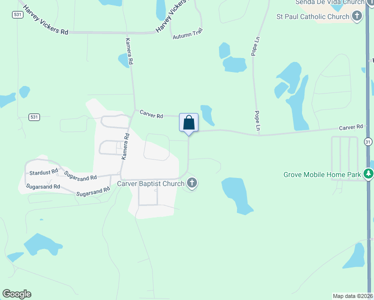 map of restaurants, bars, coffee shops, grocery stores, and more near 1371 Kamera Road in Douglas