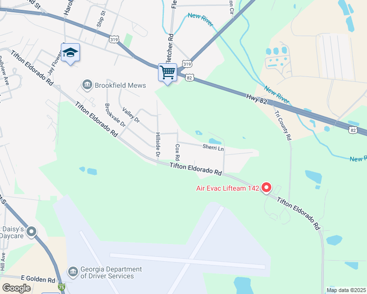 map of restaurants, bars, coffee shops, grocery stores, and more near in ABRAHAM BALDWIN COLLEGE