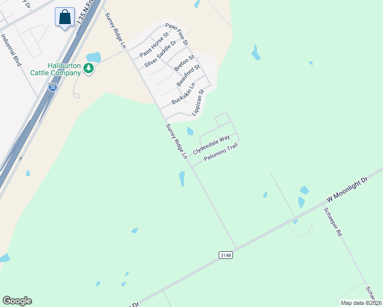 map of restaurants, bars, coffee shops, grocery stores, and more near 3081 Palomino Trail in Waco