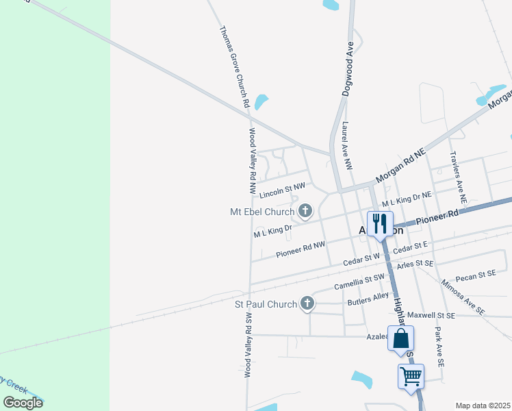 map of restaurants, bars, coffee shops, grocery stores, and more near 17318 Wood Valley Road Northwest in Arlington