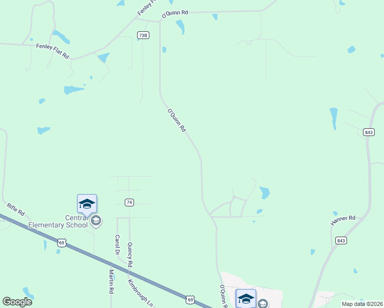 map of restaurants, bars, coffee shops, grocery stores, and more near 1095 O'Quinn Road in Pollok