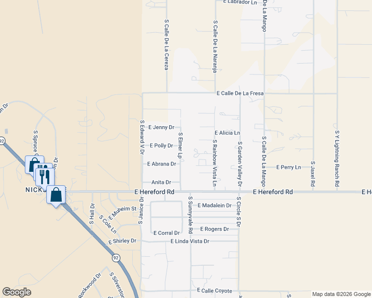 map of restaurants, bars, coffee shops, grocery stores, and more near 5415 East Thomas Trail in Hereford