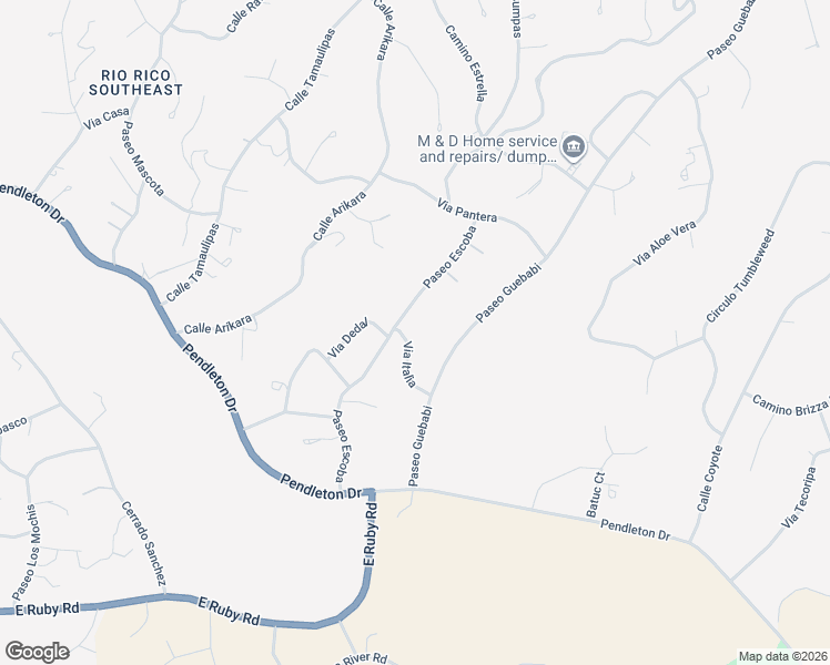 map of restaurants, bars, coffee shops, grocery stores, and more near 283 Via Italia in Rio Rico