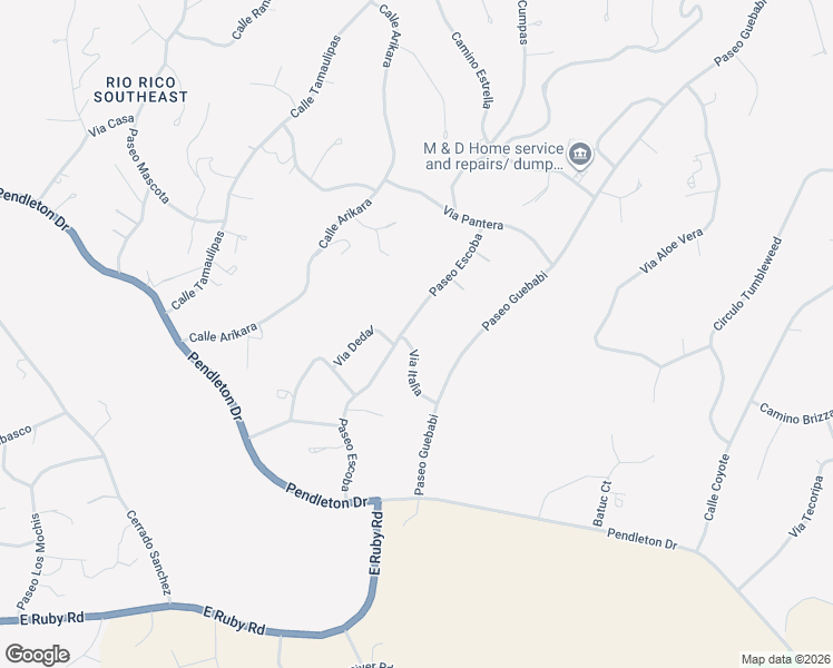 map of restaurants, bars, coffee shops, grocery stores, and more near 283 Via Italia in Rio Rico