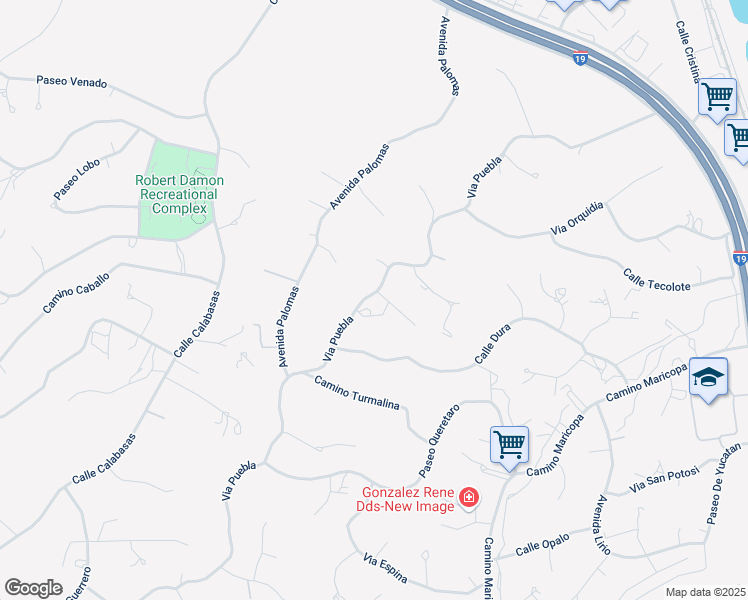 map of restaurants, bars, coffee shops, grocery stores, and more near 937 Via Puebla in Rio Rico